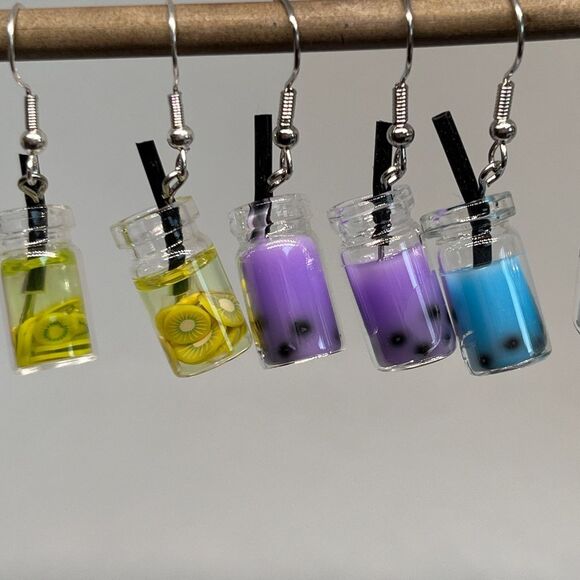 Colorful Bottle Drop Earrings - Picture 4 of 9